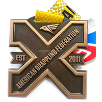 Médaille personnalisée avec votre propre logo en or, argent, cuivre, émail 3D souple, alliage de zinc, pour compétition sportive avec ruban