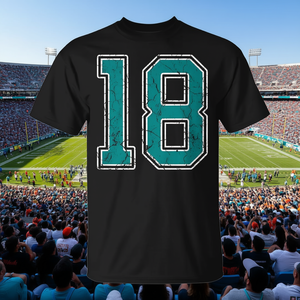 Camiseta de aficionado con uniforme de jugador de jersey n.º 18 en color verde azulado y blanco - Product Image 3