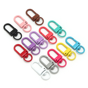 Mùa Xuân khóa có thể mở ra hình chữ nhật Carabiner <span class=keywords><strong>Keychain</strong></span> Túi Clip Clasp kim loại hình bầu dục vòng hình chữ nhật móc khóa - Product Image 4