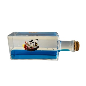 Barco pirata en una botella Barco en una caja Thousand Sunny Drift Bottle Liquid Wave Pirate Ship Decor - Product Image 1