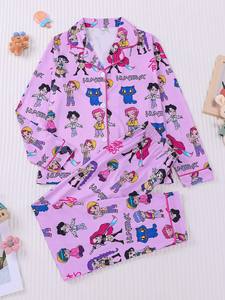 Pyjama Huntrix K-Pop Kpop Demon Hunter pour femmes, ensemble de vêtements de nuit, pyjama imprimé Rumi Mira Zoey, tenue 2 pièces, vêtements de maison - Product Image 6