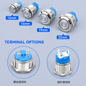 XDL17-16NLE15/C Vòng chiếu sáng không thấm nước thép không gỉ tạm thời kim loại đẩy nút chuyển đổi - Product Image 2