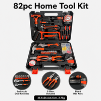 Ensemble d'outils modulaires de 82 pièces, kit d'outils de réparation, pinces, tournevis, clés hexagonales, ruban à mesurer, étui pour la maison et le garage