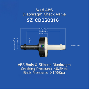 Vanne de contrôle de débit d'eau à diaphragme en silicone ABS 1/8 po - 3/8 po, Vanne <span class=keywords><strong>anti</strong></span>-<span class=keywords><strong>retour</strong></span> unidirectionnelle pour machine à ozone - Product Image 4
