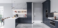 Armoires de cuisine modulaires OPPEIN Blue Shaker RTA prêtes à assembler, en vente en gros