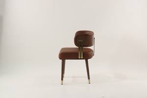 Silla de café tapizada de diseño moderno de mediados de siglo, comodidad de madera contrachapada, silla de comedor de Cricket, nogal para cocina, restaurante, hotel - Product Image 2