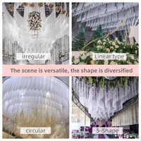Tentures de Plafond Romantiques en Tulle Deux Couches pour Décoration Suspendue de Mariage et Événements Scéniques