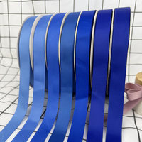 Pita Grosgrain Biru Dongker Kepadatan Tinggi Grosir, Webbing Bergaris Biru Tua untuk Branding Mewah & Hadiah Perusahaan