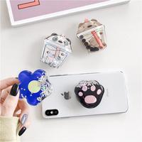 Supports de téléphone magnétiques promotionnels en acrylique avec impression UV, effet sable mouvant liquide, pour sublimation, accessoires et poignées PopSockets