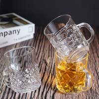 En gros Vintage En Relief 8oz Jus Soda Bière Pinte Verre Tasse Tasse Épaissie Bière Chope pour Party Bar Hôtel Restaurant