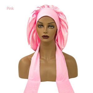 <span class=keywords><strong>Bonnet</strong></span> de nuit en satin personnalisable, réversible, double couche, en soie satinée, pour adulte, extra large, avec logo - Product Image 6