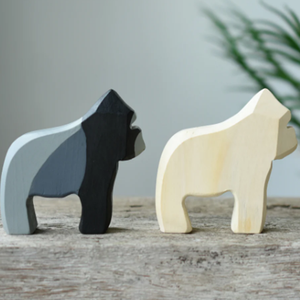 Gorille en bois artisanal pour la décoration de la maison, jouet pour enfants d'âge préscolaire - Product Image 2