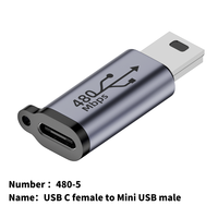 Mini 5V 2.1A Puissance Portable 480Mbps Micro Usb c Mâle à Type c Femelle Adaptateur 8Pin Convertisseur pour Transmission de Données Téléphone Portable