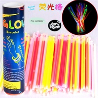 Bâtons lumineux jetables colorés en seau, bracelets lumineux pour concerts, accessoires de danse qui brillent dans le noir