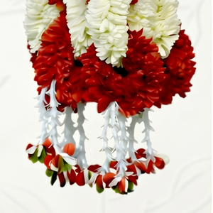 Artificial Flower Garland red <b>White</b> Floral <b>Hanging</b> Decoration for Wedding Mandap Temple Pooja Festival Home Entrance Decor - Product Image 3