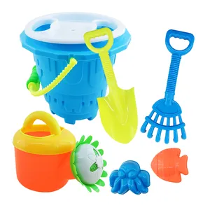 7 pieces sea animal molds beach kids toy silicone bucket 2022 with shovel toys