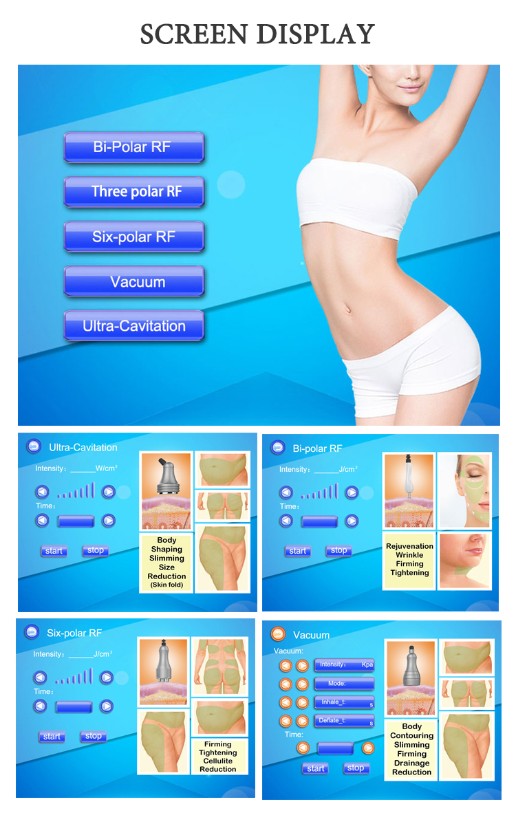 Hot sale weight loss 5 in 1 High Quality Ultra Cavitation Rf Vacuum Slimming Machine CE certificate