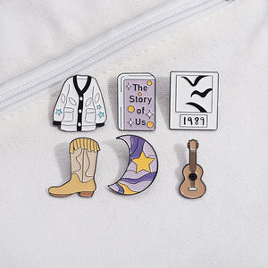 แฟชั่นฮิปฮอปพังค์ยุค80s หมุดโลหะเคลือบแว่นกันแดดเราเข็มกลัดดวงจันทร์ตราสัญลักษณ์เสื้อกระเป๋าเป้สะพายหลังเครื่องประดับของขวัญนางฟ้า - Product Image 2