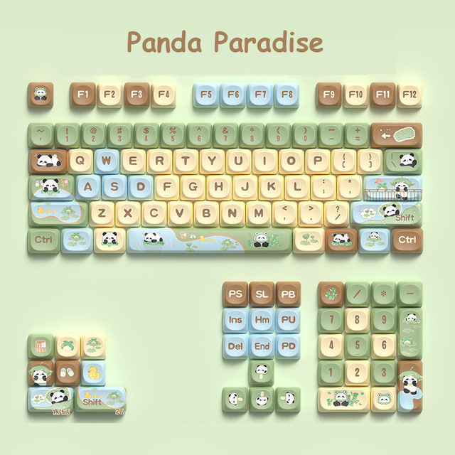 MCA Profile PBT Keycaps 112 Keys Cute Cartoon Theme Five-Sided PBT Dye-Sublimated Custom Mechanical Keyboard Keycaps Set