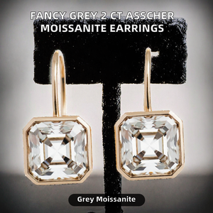 Pendientes de Diamantes con Corte Asscher en Oro Rosa, Joyería Clásica para Uso Diario para Mujer - Product Image 2