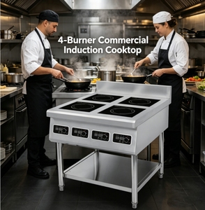 Cuisinière à induction 3500W/5000W avec 4 brûleurs, commande par bouton et tactile pour une utilisation en cuisine de restaurant AM-TCD401 Haute puissance - Product Image 1