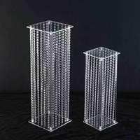 Support de fleurs en cristal acrylique, vase de centre de table pour mariage, présentoir en colonne pour la décoration de table de banquet et d'événements