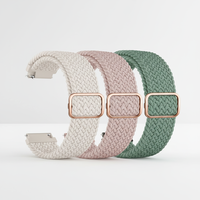Bracelets de montre élastiques tressés pour femmes et hommes, 22 mm, réglables, en nylon souple extensible, à libération rapide, OEM ODM
