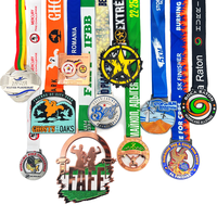 Op maat gemaakte zinken sportmedaille, gegoten onder druk, met aangepast lint, marathon, cheerleading, bodybuilding, prijs, rechtstreeks van de fabriek