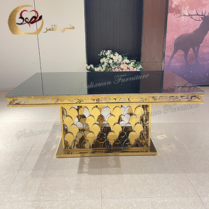 Juego de Mesa de Comedor de Lujo con Tapa de Cristal y Base de Escamas de Pescado Doradas, 6 Sillas, Moderno, para Exteriores, Hotel, Restaurante - Product Image 6
