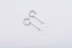 Pendientes de aro de moda de calidad superior Joyería de plata Encantos de pendientes únicos para damas - Product Image 4