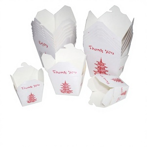 Caja de cartón blanca con forma de pagoda para llevar, ideal para pollo frito, pasta, arroz frito, <span class=keywords><strong>sushi</strong></span>, ensalada y comida rápida. - Product Image 1