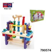 Caja de Herramientas de madera para niños, juguete de ensamblaje de madera