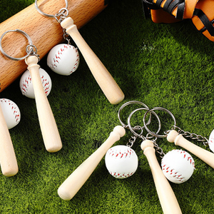 Porte-clés en bois de baseball en gros, cadeaux promotionnels de Noël, porte-clés adorable - Product Image 2