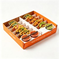 Boîte à emporter pour empanadas personnalisée avec compartiment pour sauce, boîte en carton jetable pour la restauration rapide, emballage pour dumplings