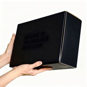 Caja de Envío Negra Corrugada de Lujo para Extensiones de Pestañas, Crema Facial, Embalaje de Regalo, Materiales Reciclados, Forro de EVA, Grabado en Relieve - Product Image 1