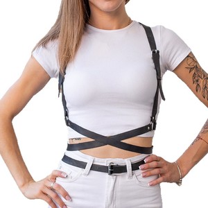 Ceinture Punk en Cuir PU Noir <span class=keywords><strong>pour</strong></span> Femme, Harnais Gothique Ajustable, Ceintures de <span class=keywords><strong>Taille</strong></span> <span class=keywords><strong>pour</strong></span> Tenues de Rave, Robes d'Halloween, Accessoires de Fête - Product Image 1