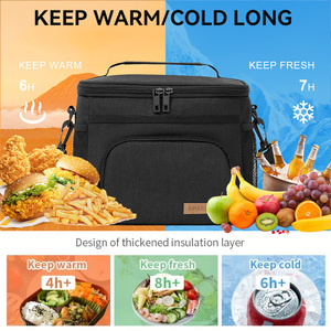 कस्टम लोगो पोर्टेबल लंच कूलर बैग नए डिजाइन मल्टीफंक्शन हैंड-आयोजित पॉलिएस्टर लंच बैग पिकनिक के लिए पत्र पैटर्न के साथ - Product Image 5