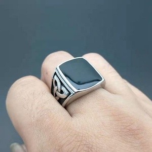 <strong>Celtic</strong> Jewelry Stainless Steel Black Enamel <strong>Celtic</strong> Knot Signet Punk <strong>Ring</strong> for <strong>Men</strong> - Product Image 2