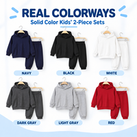 Ensemble sweat-shirt à capuche et pantalon à manches longues pour enfants, couleur unie, pull décontracté pour l'automne et l'hiver