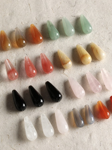 Perles en agate rouge naturelle en forme de larme, aventurine verte, pierres vintage, fournitures de perlage DIY pour accessoires de bijoux faits à la main - Product Image 3
