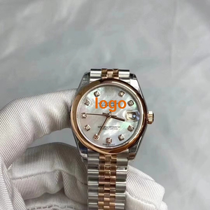 ROBEX <span class=keywords><strong>Montre</strong></span> mécanique automatique pour homme et <span class=keywords><strong>femme</strong></span> avec bracelet en acier inoxydable, cadran serti de diamants, verre saphir - Product Image 1