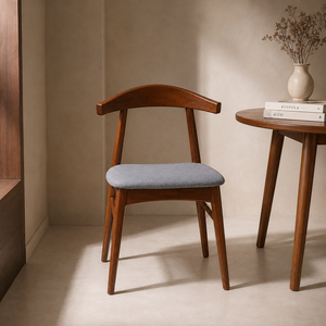 Chaise de salle à manger en bois de style moderne du milieu du siècle, siège rembourré en tissu, écologique, durable, confortable pour la maison, le bureau, l'hôtel, la villa - Product Image 4