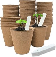 Kit de démarrage de semis biodégradable et écologique pour fleurs, légumes, tomates, plantules et herbes – Pot en tourbe kaki