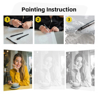 Kit de Peinture à l'Huile Personnalisé avec Photo, Dessin de Points Circulaires Personnalisés, pour Adultes, Enfants, Débutants, Dropshipping