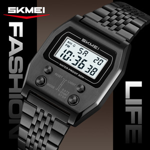 Montre-bracelet numérique étanche à LED en acier inoxydable de <span class=keywords><strong>sport</strong></span> tendance <span class=keywords><strong>SKMEI</strong></span> 2460 pour hommes Reloj Hombre - Product Image 2