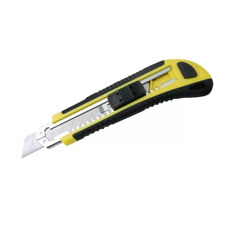 Zhejiang High quality Custom Logo Plastic Anti-Slip Rubber Handle 18mm Pocket retractable Cutter utility Knife