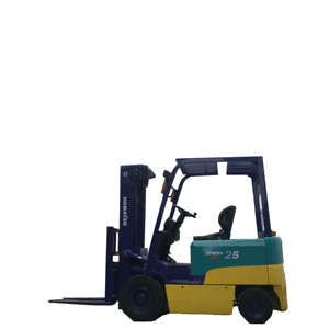 Chariot élévateur d'occasion Komatsu FD25 électrique 3 tonnes, batterie lithium-ion 48V/220AH, pneus pleins, mât bi-étages 1,2m, allée 1,2m - Prix de gros - Product Image 1