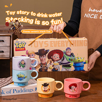 Tasse en céramique Disney avec poignée, ensemble de tasses à café écologiques pour couple, pour les fêtes, pour la maison, tasse à café, thé et lait avec boîte cadeau