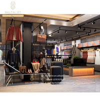 Soporte de ropa deportiva con tecnología personalizada, estante de exhibición, tienda de ropa al por menor, estante Led, tienda deportiva moderna, decoración de interiores