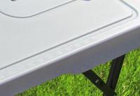 Tables de nettoyage pliables pour le camping en plein air avec 2 éviers, robinet pliant, pulvérisateur, couteau, poubelle, filet en acier